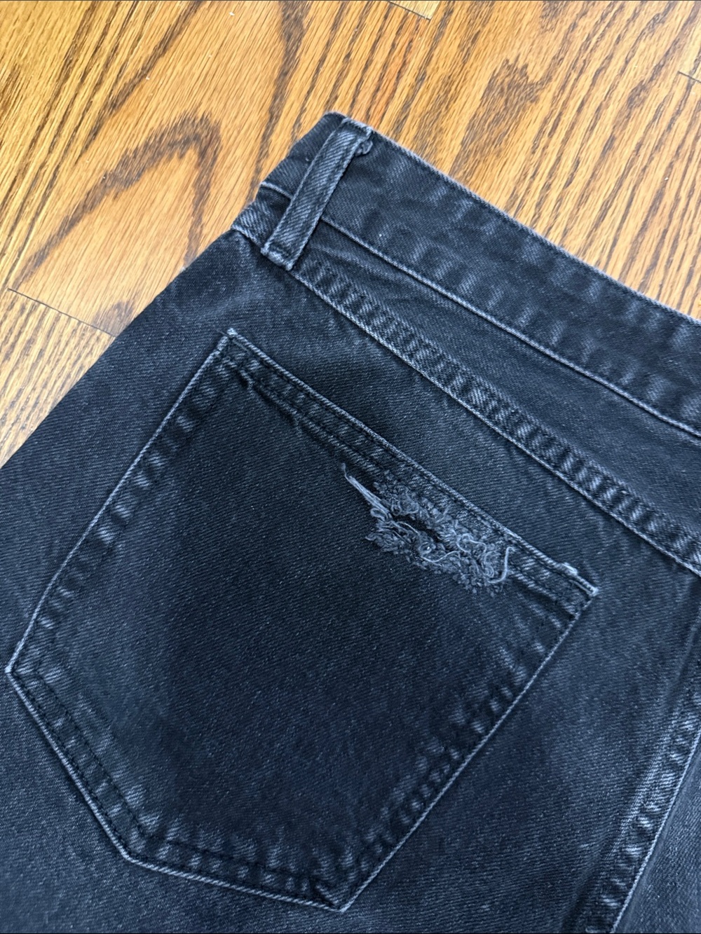 Forever 21 Black Distressed Denim Jean Shorts - Picture 7 of 9